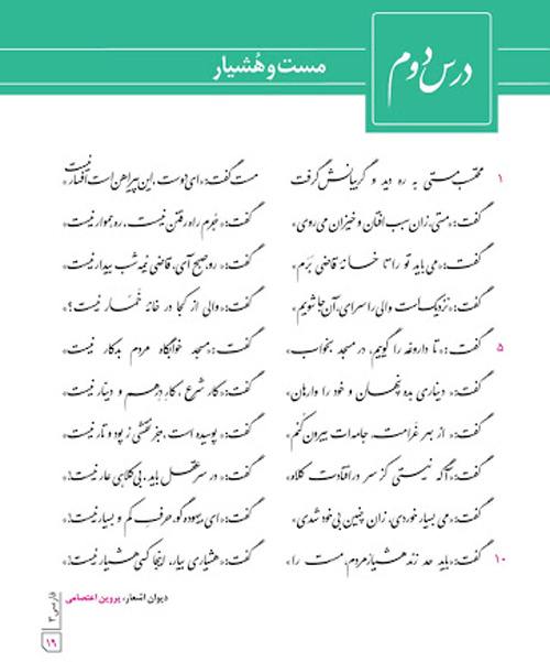 مست و هوشیار درس دوم فارسی دوازدهم - درسنامه 
